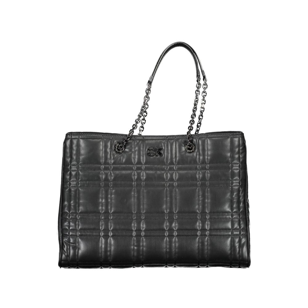 Sac à main en polyester noir pour femme de la marque Calvin Klein, avec détails élégants et design moderne.
