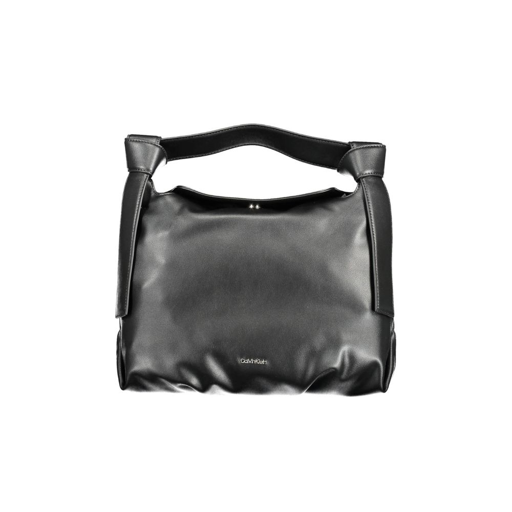 Portefeuille pour hommes en polyester noir de Calvin Klein, avec plusieurs compartiments et design élégant.