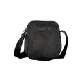 Sac à bandoulière en polyester noir pour homme de la marque Calvin Klein, avec compartiments visibles et design moderne.