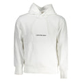 Sweatshirt blanc en coton pour homme de la marque Calvin Klein, avec logo discret sur la poitrine, vue de face.