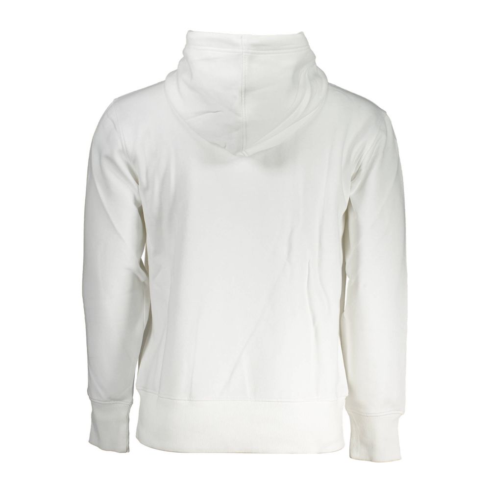 Sweatshirt blanc en coton pour homme de la marque Calvin Klein, vue de face, avec logo discret sur la poitrine.