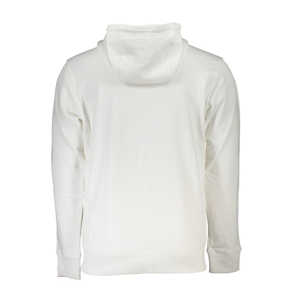 Sweatshirt pour hommes Tommy Hilfiger en coton blanc, avec logo distinctif sur la poitrine et col rond.
