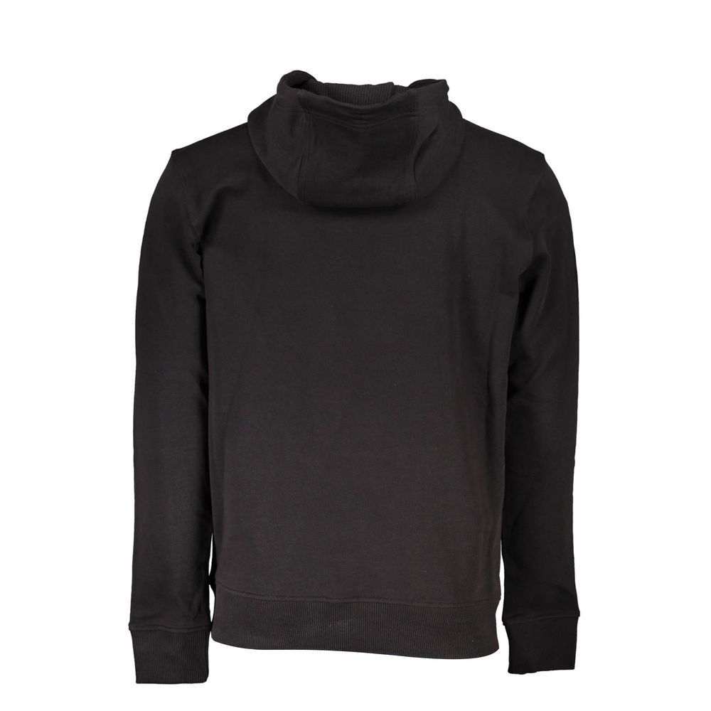 Sweat-shirt en coton noir pour hommes de la marque Tommy Hilfiger, vêtement décontracté avec logo discret.