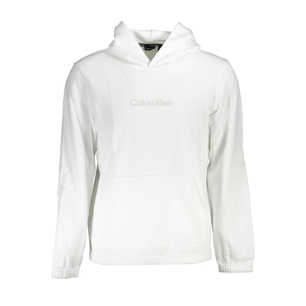 Sweat-shirt blanc en coton pour homme de la marque Calvin Klein, veste décontractée avec logo discret.