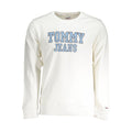 Sweat-shirt blanc en coton pour homme de Tommy Hilfiger, modèle confortable avec logo emblématique, porté sur un mannequin.
