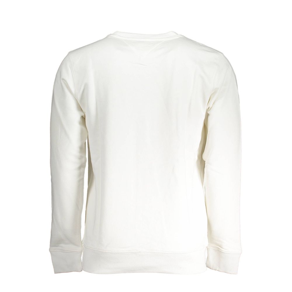 Sweat-shirt blanc en coton pour homme de Tommy Hilfiger, avec logo discret sur la poitrine et coupe classique.