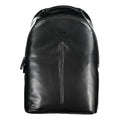 Sac à dos noir en polyester pour homme de la marque Calvin Klein, avec poches et poignées confortables.