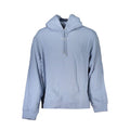 Sweatshirt pour homme Calvin Klein Azzurro en coton, coloris bleu clair, coupe classique, visible sur un mannequin.