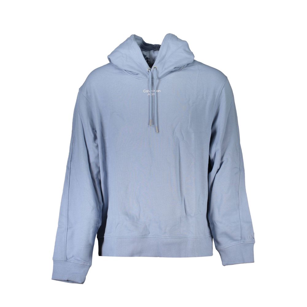Sweatshirt pour homme Calvin Klein Azzurro en coton, coloris bleu clair, coupe classique, visible sur un mannequin.