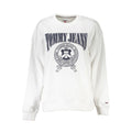 Sweatshirt blanche en coton pour femme de Tommy Hilfiger, coupe décontractée, logo Tommy visible sur la poitrine.
