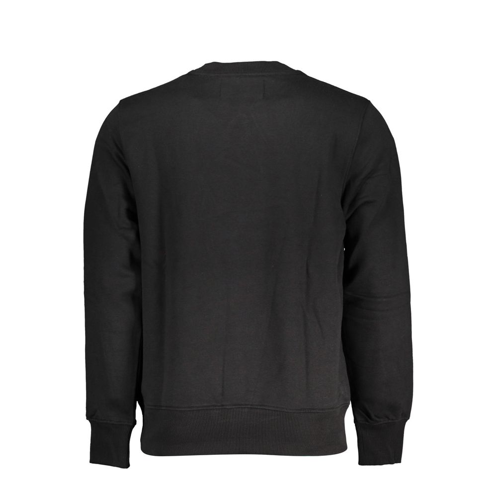 Sweatshirt homme en coton noir de Calvin Klein, style décontracté et confortable, affichant le logo de la marque sur la poitrine.