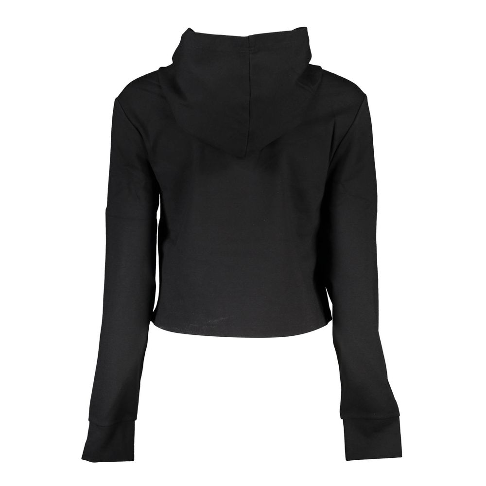 Sweatshirt pour femmes Calvin Klein en viscose noire, design décontracté et confortable, visible en gros plan dans l'image.