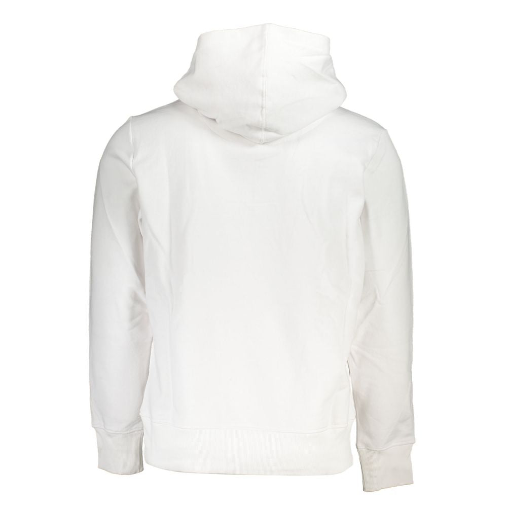 Pull homme Calvin Klein en coton blanc avec capuche, style décontracté et confortable, visible en image.