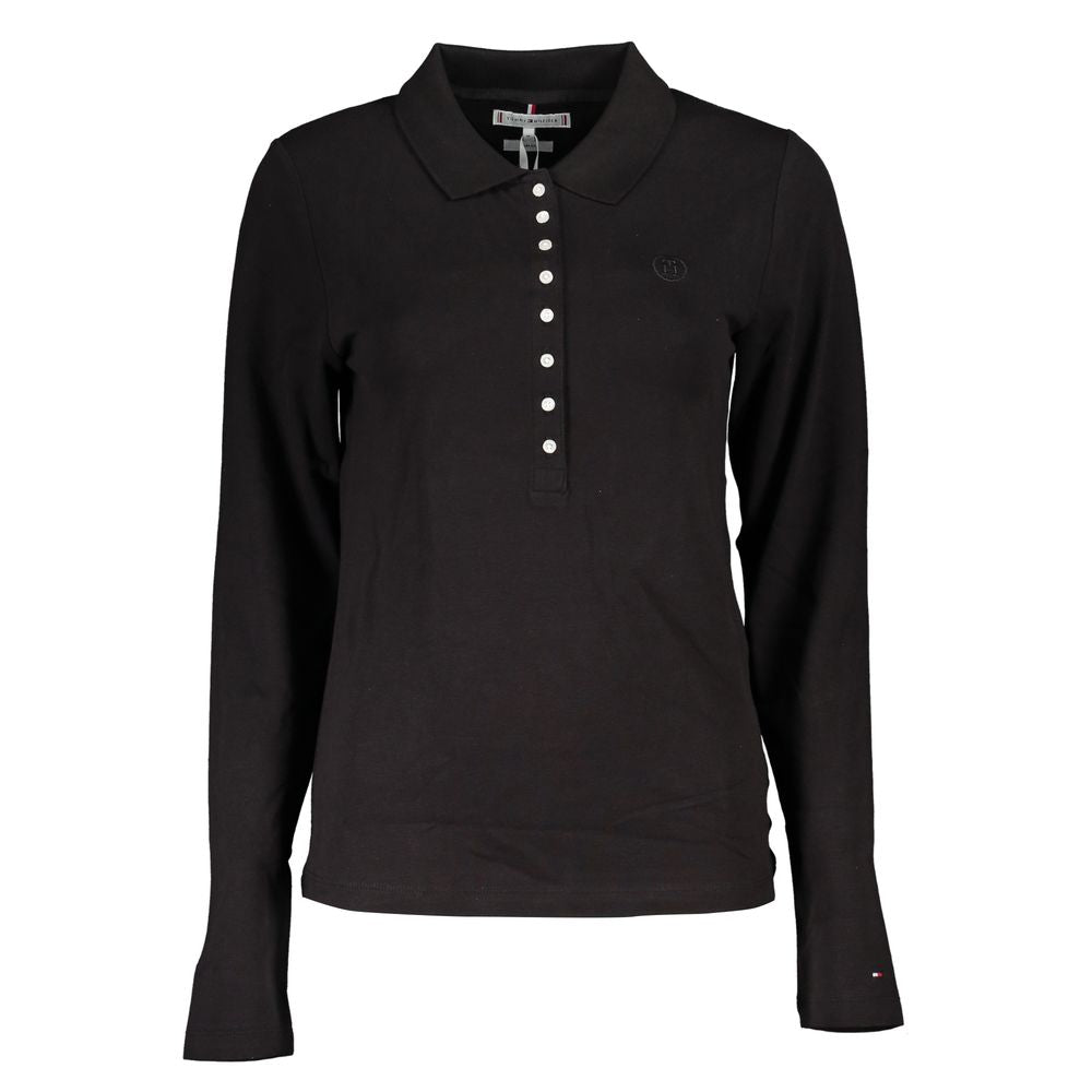 Jeans pour femmes en coton Tommy Hilfiger, bleu, coupe classique, avec ceinture et poches visibles.