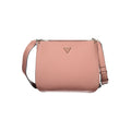 Sac à main Guess Jeans rosa en polyuréthane pour femmes, élégant et tendance, avec détails modernes et finition soignée.
