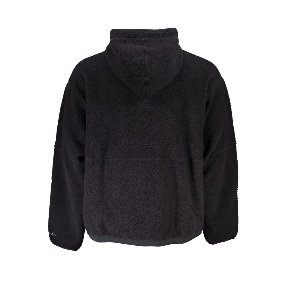 Sweatshirt homme en polyester noir de Calvin Klein, style décontracté avec logo discret, vue de face.
