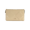 Sac à bandoulière beige en polyester pour femmes de la marque Calvin Klein, avec détails élégants et design moderne.
