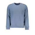 sweat-shirt homme en polyester bleu de Calvin Klein, vue de face, avec logo discret sur la poitrine