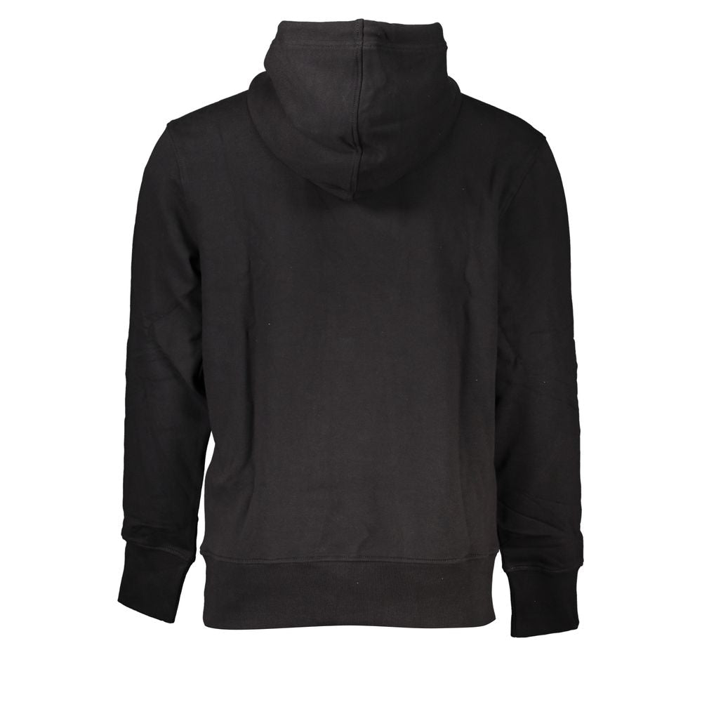 Sweat-shirt noir en coton pour homme de la marque Calvin Klein, vue de face, à col rond et manches longues.
