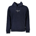 Sweatshirt en coton bleu Tommy Hilfiger pour homme, style décontracté avec logo de la marque visible.