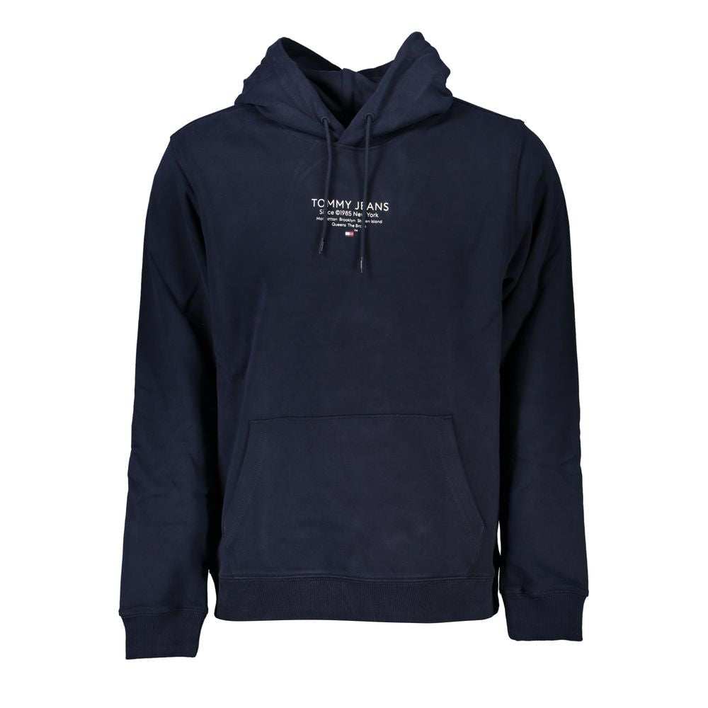Sweatshirt en coton bleu Tommy Hilfiger pour homme, style décontracté avec logo de la marque visible.