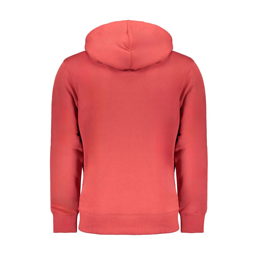 Sweat-shirt rouge en coton pour homme de la marque Calvin Klein, vue de face, avec logo discret sur la poitrine.