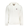 Pull à capuche homme Tommy Hilfiger en coton blanc, sweat-shirt décontracté avec logo sur la poitrine et manches longues.