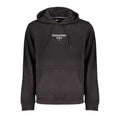 Sweat à capuche en coton noir pour homme de Tommy Hilfiger, pull décontracté avec logo sur la poitrine.