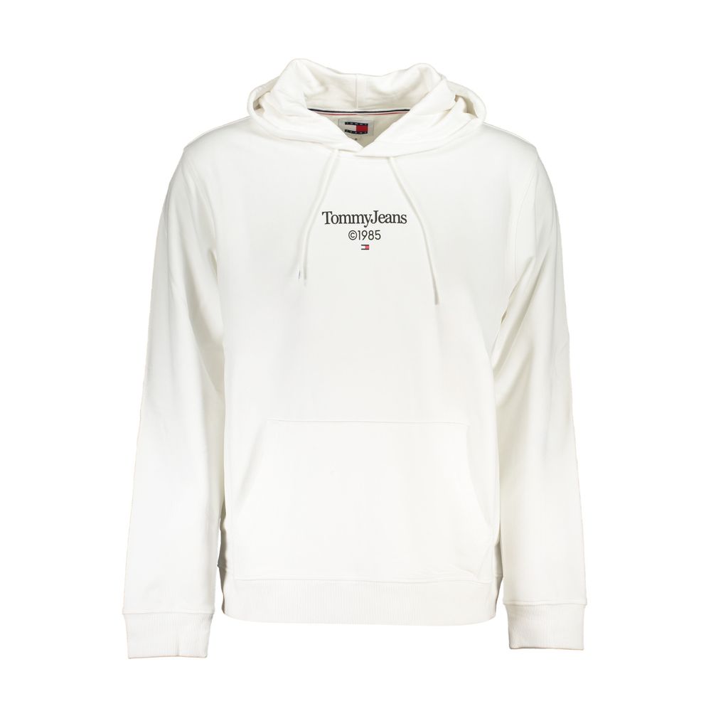 Sweatshirt en coton blanc pour homme de Tommy Hilfiger avec capuche, style décontracté et confortable visible sur l'image.