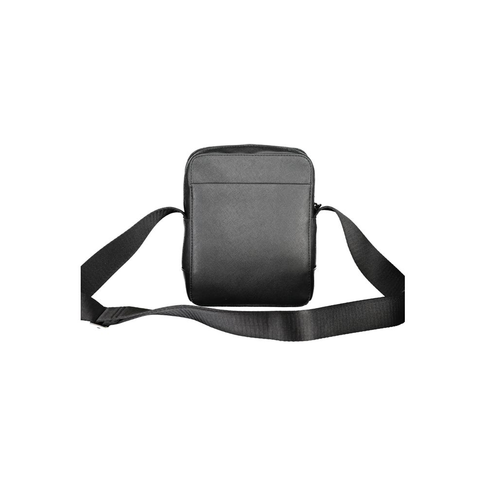Sac à bandoulière en polyester noir pour homme de Calvin Klein, élégant et pratique avec logo visible.