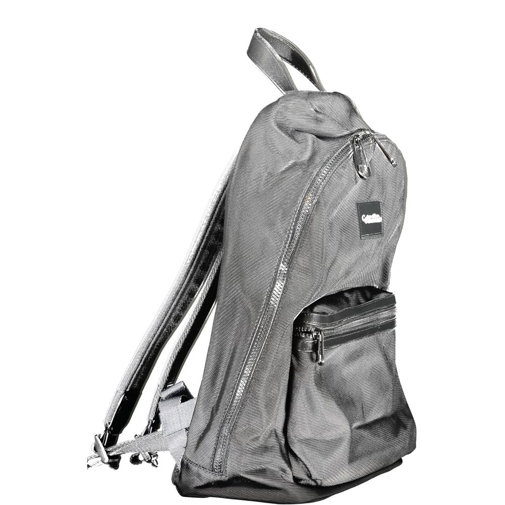 Sac à dos noir en polyester pour homme de Calvin Klein, avec compartiments et design élégant.