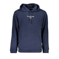Sweat-shirt en coton bleu pour homme de la marque Tommy Hilfiger, ajusté et confortable, porté sur un mannequin.
