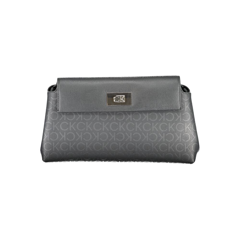 Sac à bandoulière noir pour femme de la marque Calvin Klein en polyester, vue de face avec détails du design.