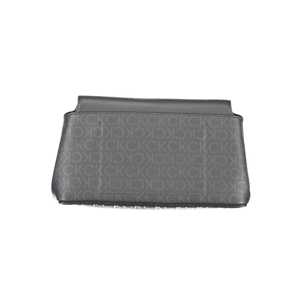 Sac à épaule noir en polyester pour femme de Calvin Klein, vue détaillée du design élégant et pratique.