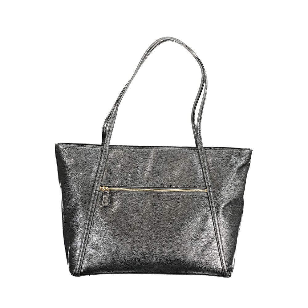 Sac à main femme Guess Jeans en polyuréthane noir, élégant et tendance avec poignée en cuir et détails modernes.