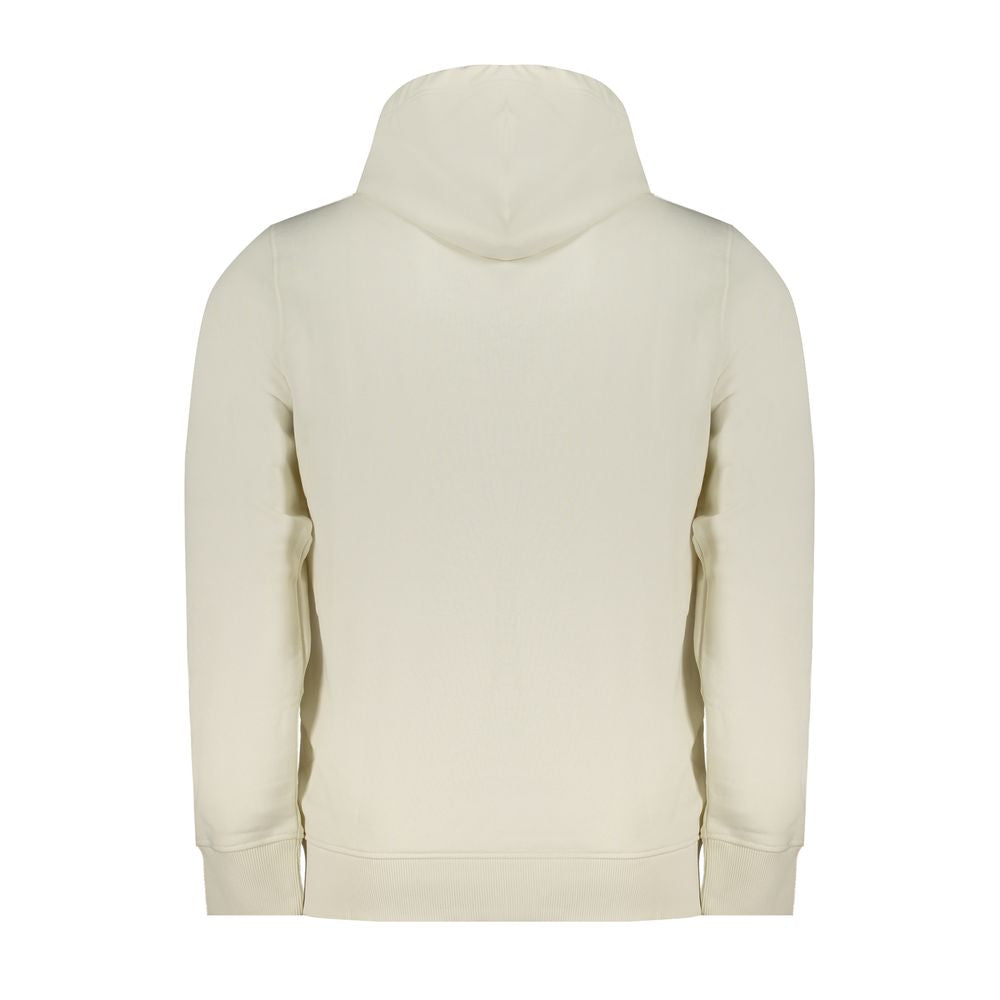 Sweatshirt blanc en coton pour homme de la marque Calvin Klein, style décontracté et confort visible sur l'image.