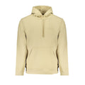 Sweat-shirt beige en coton pour homme de la marque Calvin Klein, doux et confortable, avec logo discret à la poitrine.