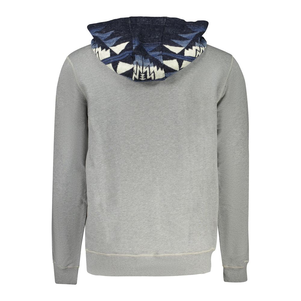 Sweat-shirt gris en coton pour hommes de Guess Jeans, avec logo Guess sur la poitrine, image de face.