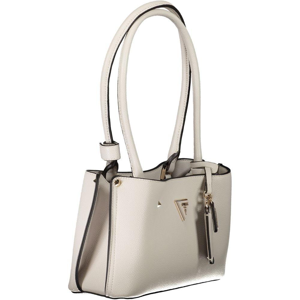 Sac à main pour femme Guess Jeans en polyuréthane gris, design tendance et élégant, avec poignées et détails modernes.