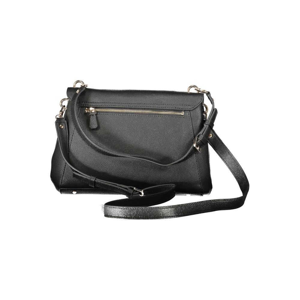 Sac à main Guess Jeans en polyuréthane noir pour femmes, sac élégant avec poignée et détails tendance.