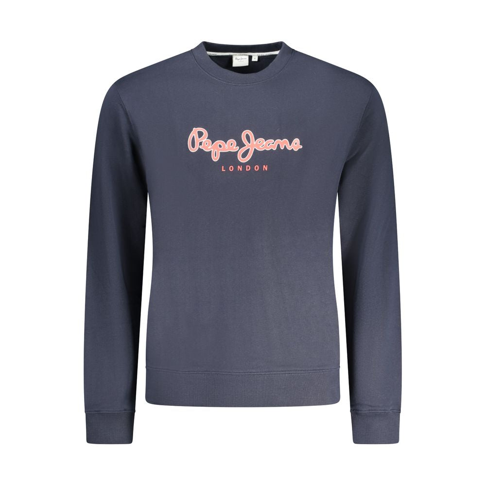 Sweat-shirt en coton bleu pour homme de Pepe Jeans, style décontracté, porté avec col rond et manches longues.