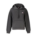 Sweatshirt noire en coton pour femme de la marque Tommy Hilfiger, style décontracté et confortable, vue de face.