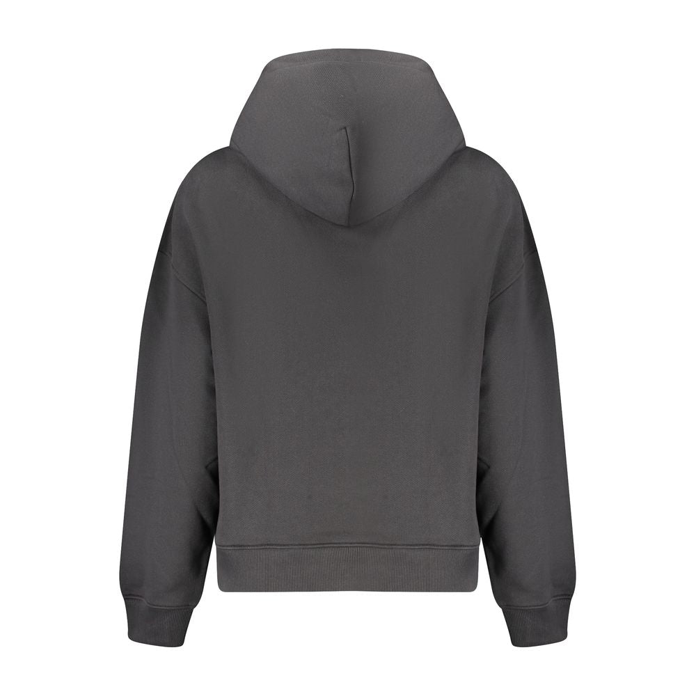 Sweat-shirt noir en coton pour femmes de Tommy Hilfiger, vue de face avec col rond et logo discret.