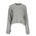 Pull pour femme Calvin Klein Grigio en acrylique, modèle avec col rond et manches longues, en gris clair.