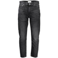 Jeans en coton pour femmes Calvin Klein Blu, coupe classique avec détail de couture visible.