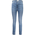Jeans pour femmes Calvin Klein Azzurro en coton, coupe droite, denim bleu clair, détails classiques et ceinture intégrée.