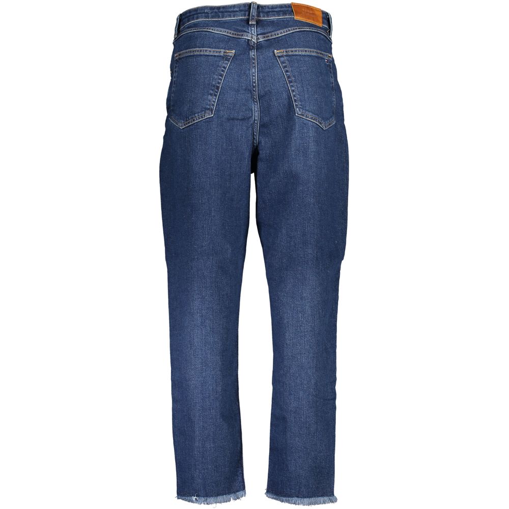 Jeans en coton pour femme de Tommy Hilfiger, coupe classique, bleu, avec détails de couture visibles.