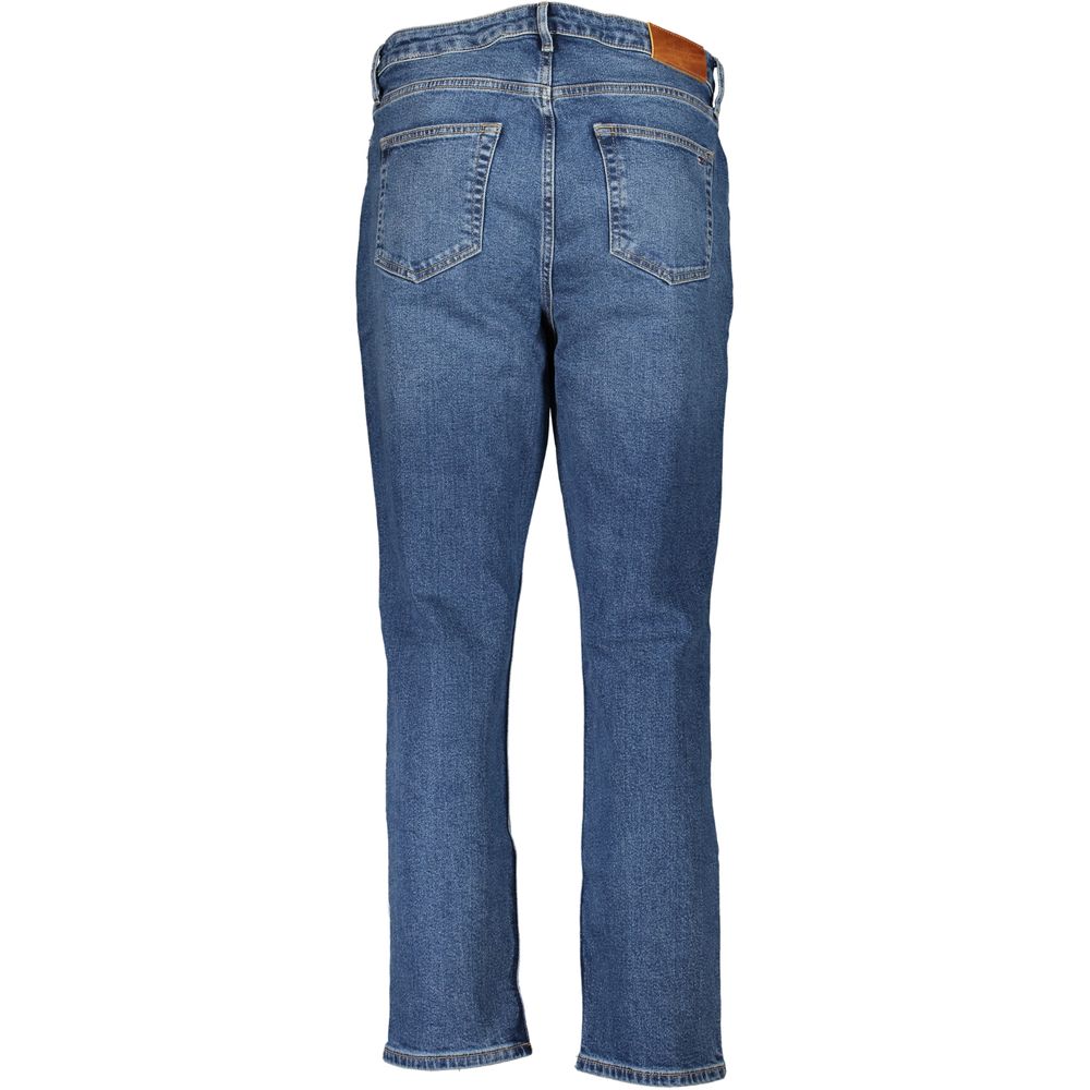 Jeans pour femmes en coton bleu Tommy Hilfiger, coupe classique, détails modernes, portée décontractée.