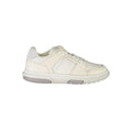 Chaussures sneakers femme en cuir blanc de la marque Tommy Hilfiger, vue de côté avec détails de design modernes.