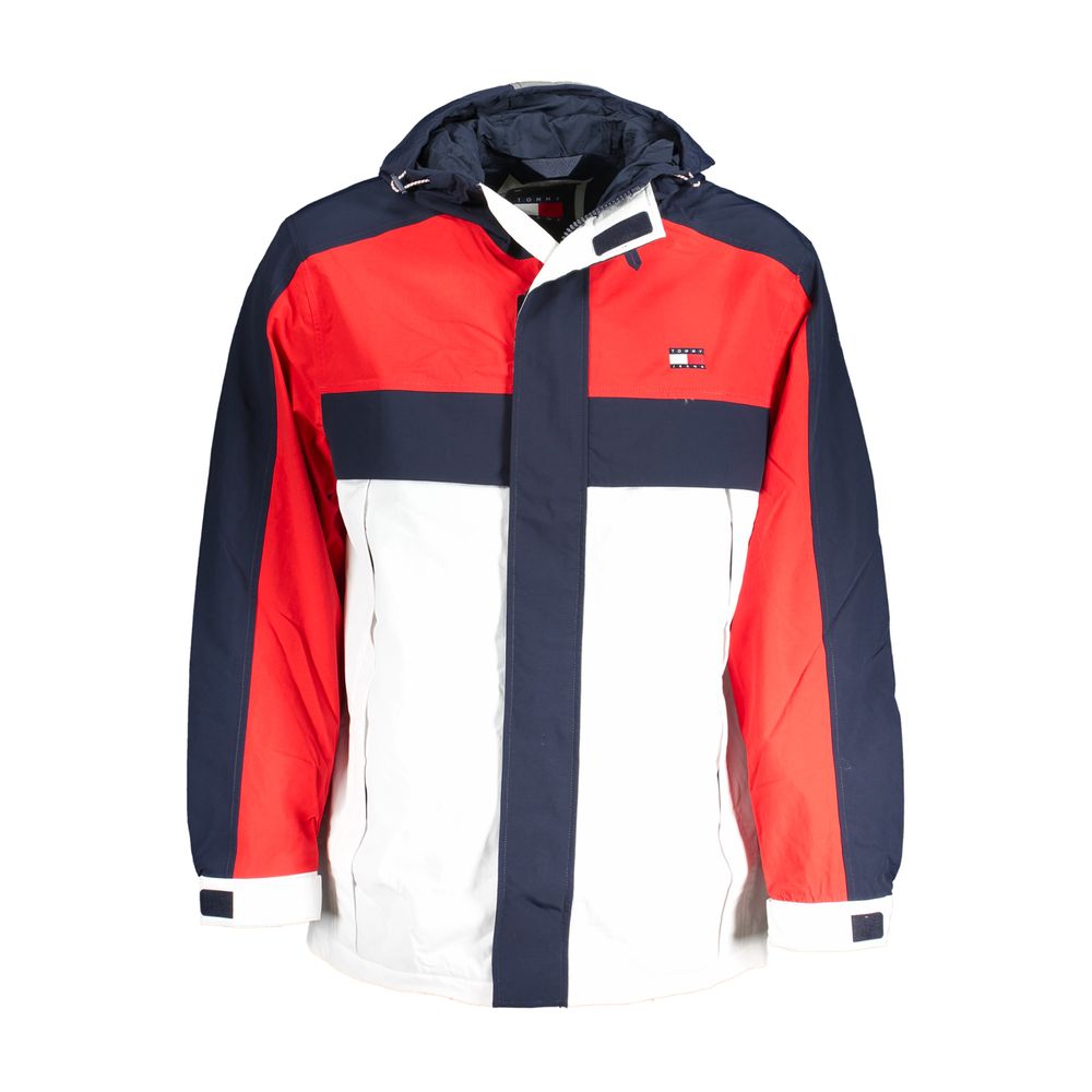 Veste en poliamide pour homme Tommy Hilfiger, coupe moderne, couleur bleue, avec fermeture éclair et détails élégants.